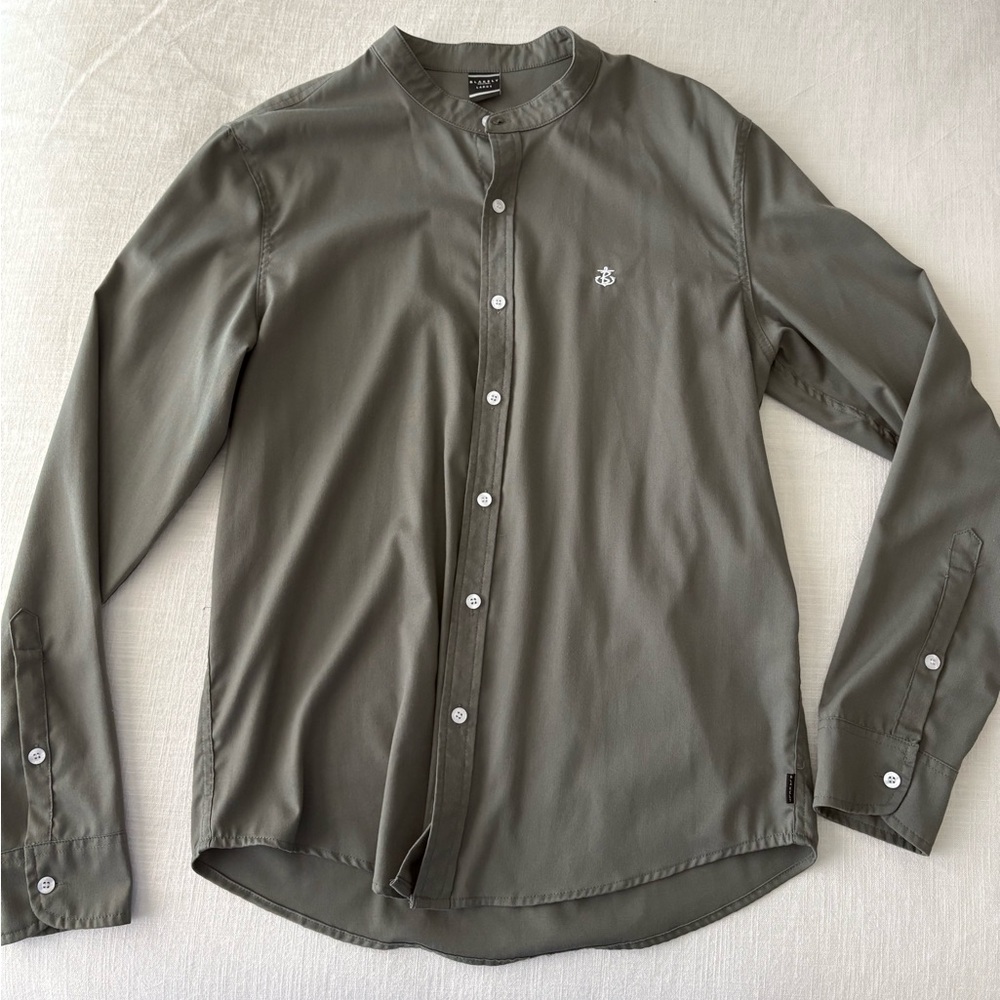Blakely men’s size large button up mock neck casual dress shirt